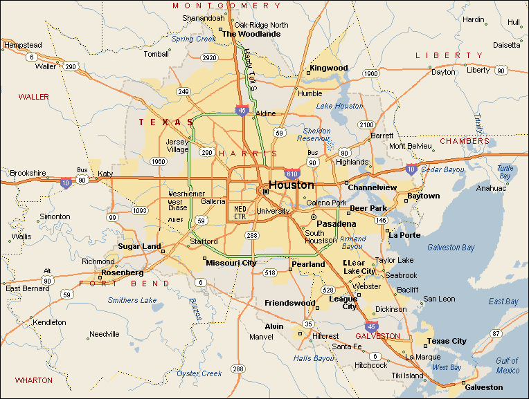  Map  of Houston  Texas  Free Printable Maps 