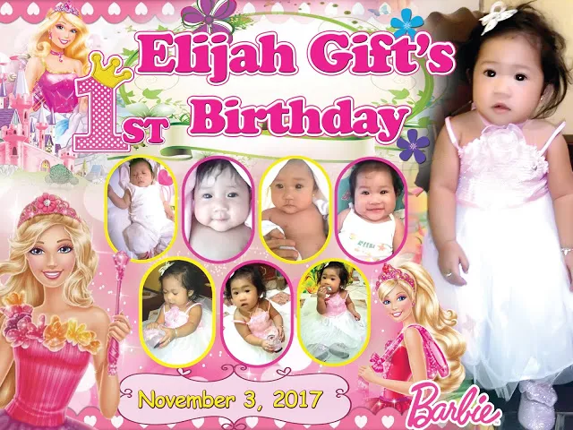 1st birthday barbie tarpaulin template