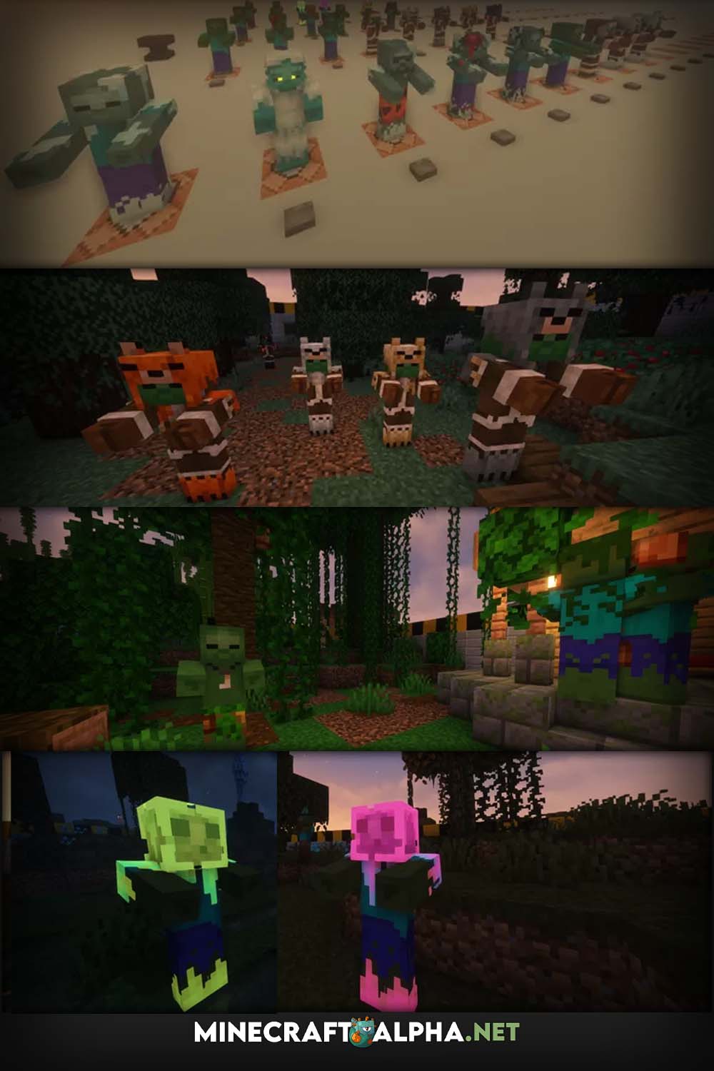 Better Zombies Resource Pack [1.19, 1.18.2] (New More Zombie Variants)