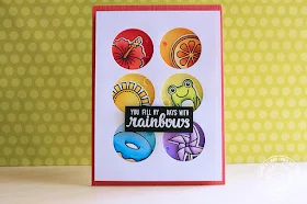 Sunny Studio Stamps: Color Me Happy Rainbow Window Card by Eloise Blue