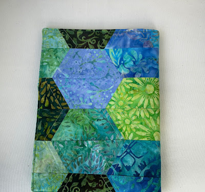 Quilted hexagon journal back