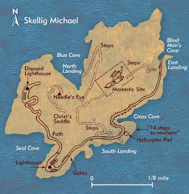 Map of Skellig Michael, County Kerry, Ireland