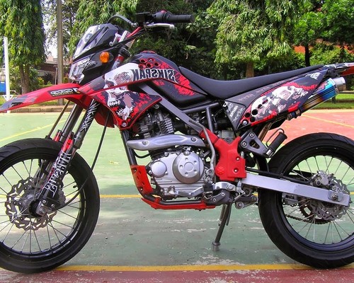 Modifikasi klx 150 supermoto motor kawasaki buat adventure 