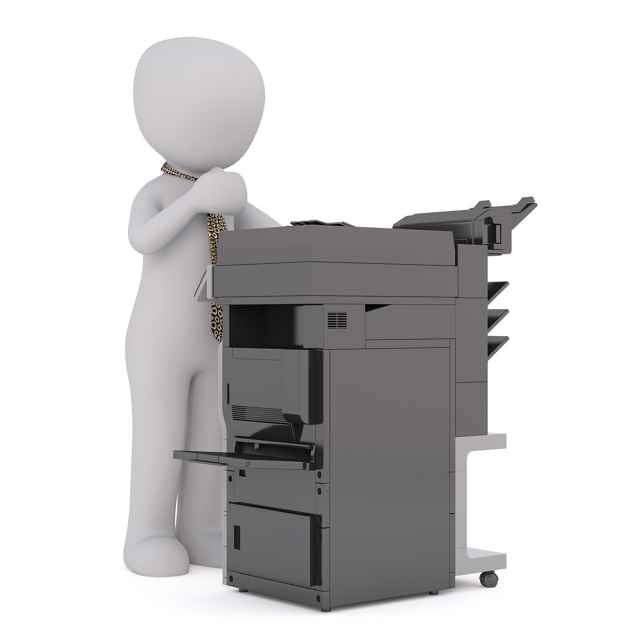 faceless person using a photocopier