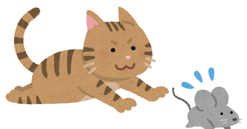 ネズミを追いかける猫のイラスト かわいいフリー素材集 いらすとや ネズミを追いかける猫のイラスト かわいいフリー素材集 いらすとや