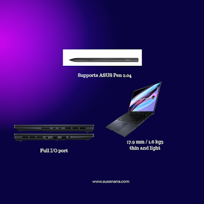 Zenbook Pro 14 OLED dilengkapi dengan pen tab, laptop yang tipis dan ringan