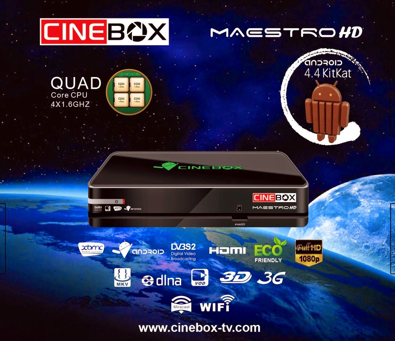  NOVO LANÇAMENTO CINEBOX MAESTRO HD ANDROID QUAD COM - 17.04.2015