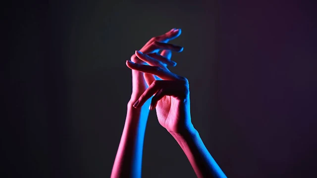 Wallpaper Hands, Fingers, Neon, Light