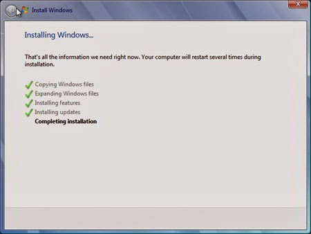 Cara Instal Windows 7 - Completing installation