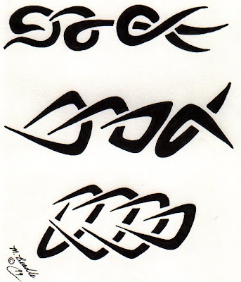 About tattoo lettering, Tribal