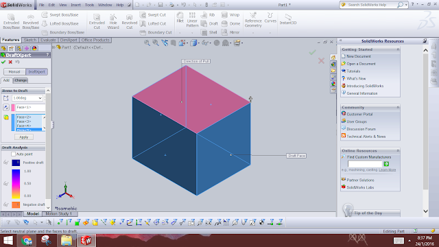 SolidWorks draft feature