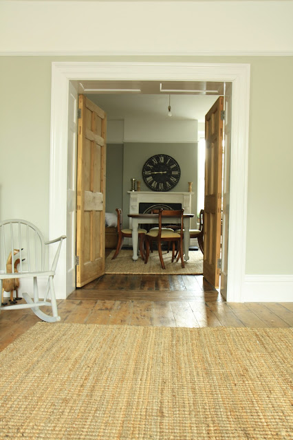 Farrow and Ball Hardwick White in our family room!