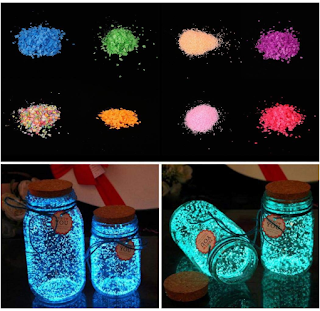 Lioder Art Fluorescent Powder Autoluminescent Noctilucent Pigments Powder Set Glow Powd Paint for Luminous Sand Fish Tank Aquarium Star Bottle Making