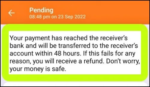 How To Fix Pending Your Payment Has Reached The Receiver's Bank And Will Be Transferred To The Receiver's Account Within 48 hours. If This Fails For Any Reasons, You Will Receive A Refund. Don't Worry, Your Money is Safe Problem Solved on PhonePe