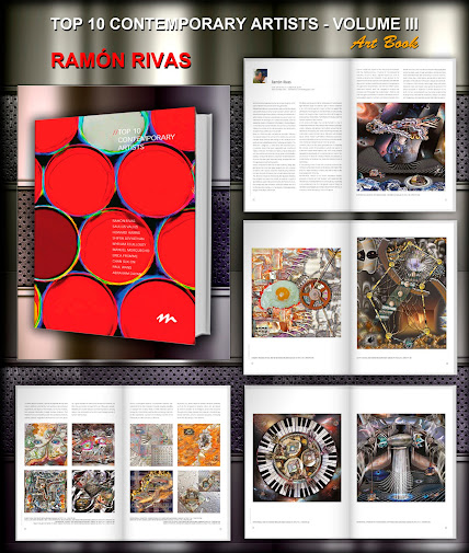 Las Obras de Ramón Rivas en 26 páginas del libro TOP 10 Contemporary Artists