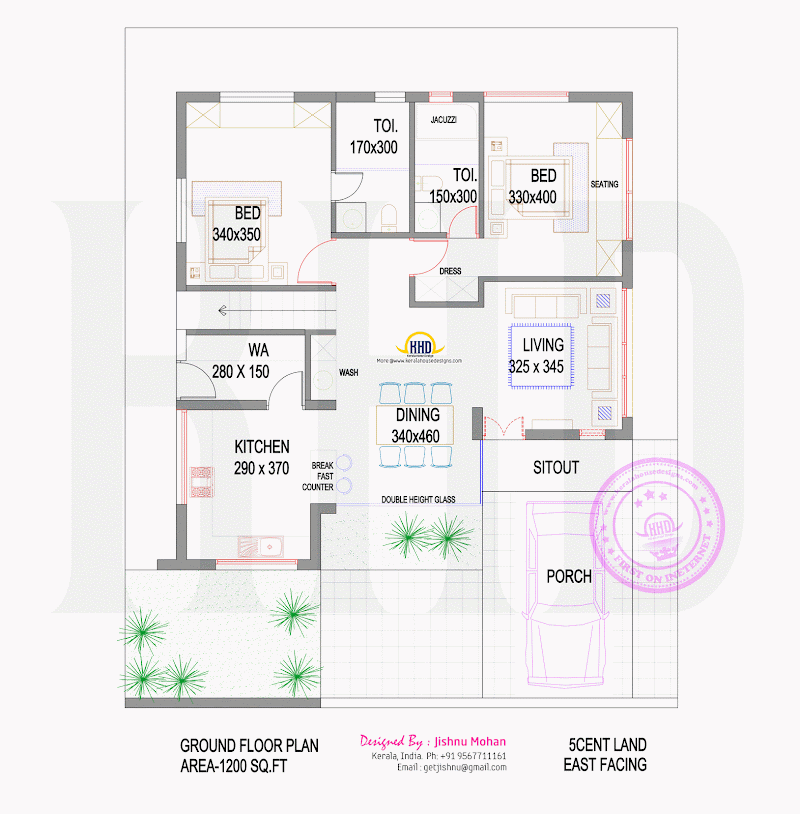 Famous 5 Cent Plot House Plan Kerala