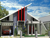 Model Rumah Minimalis Atap Miring Dengan Bentuk Yang Unik