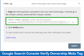Google Search Console Verify Ownership Meta Tag
