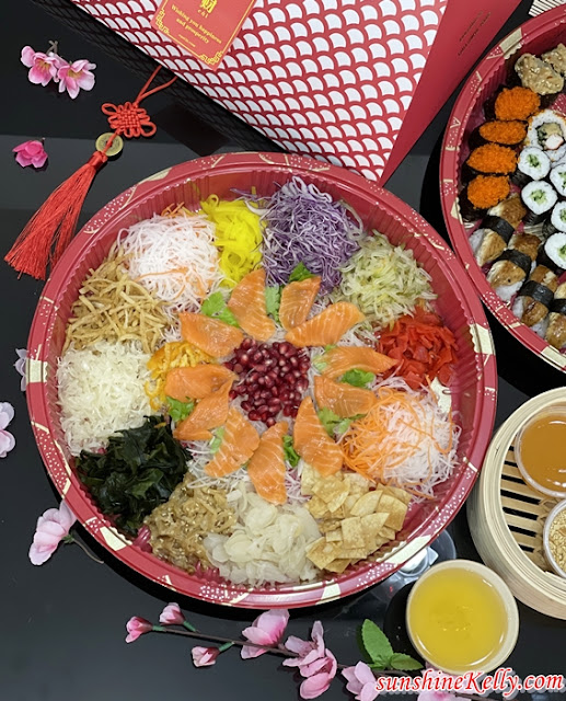 Salmon Fortune Salad Yee Sang,  Sushi Platter, Eyuzu Japanese Cuisine, Eastin Hotel Kuala Lumpur, CNY Takeaway Review, CNY Food Review, Foo