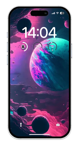 mockup of iphone 15 pro with a cool MINIMALIST PHONE WALLPAPER -  Pink planets iPhone wallpapers free download in high quality