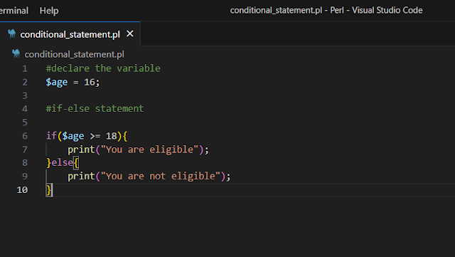 Example for if_else statement in Perl