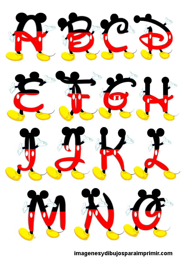 abecedarios de mickey mouse