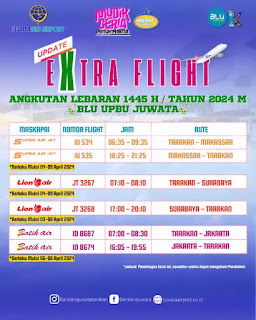 Extra Flight Angkutan Lebaran 1445 H BLU UPBU Juwata