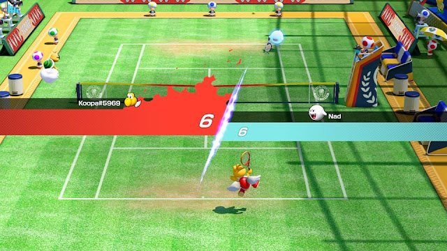 Mario Tennis Aces Paratroopa Boo Marina Stadium grass tiebreaker