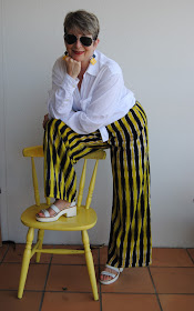 MY YELLOW STRIPY WIDE LEG PANTS