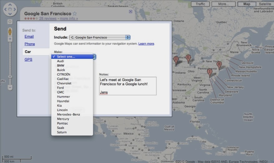 Send To Car Google Maps