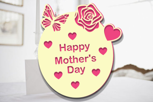 Designbundles Happy Mother&#39;s Day Card Cover SVG for Cricut Compatible with Silhouette, Cricut and other cutting machines.