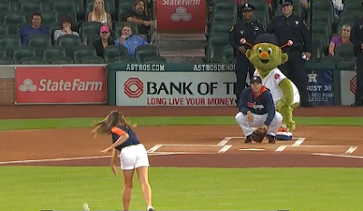 Astros fan spikes first pitch