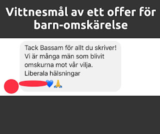 Här har vi en av drabbade offren för omskärelsen.