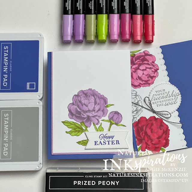 Prized Peony cards with In Colors (exclusive supplies) | Nature's INKspirations by Angie McKenzie