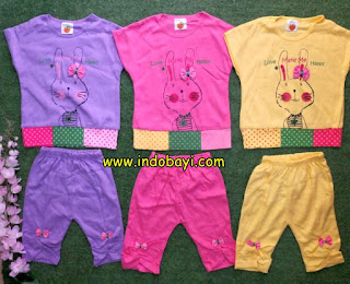 Baju Setelan Bayi Perempuan Lucu motif Kucing