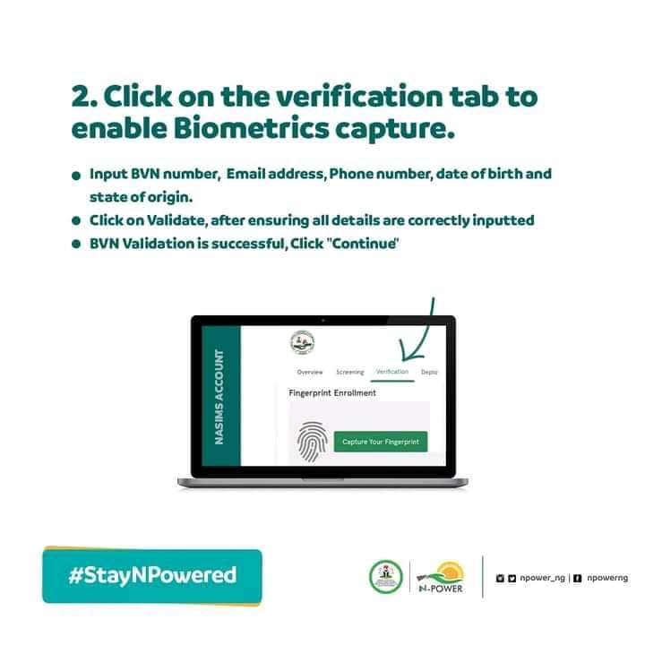 Yadda Zaku Gane Hoton Yatsa (fingerprint /enrollment status) Naku Yayi Ko Baiyiba Kamar Yadda Hukumar NASIMS/N-Power Tafitar