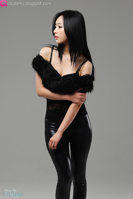 1 Sexy Minah - Black Leather Pants-very cute asian girl-girlcute4u.blogspot.com