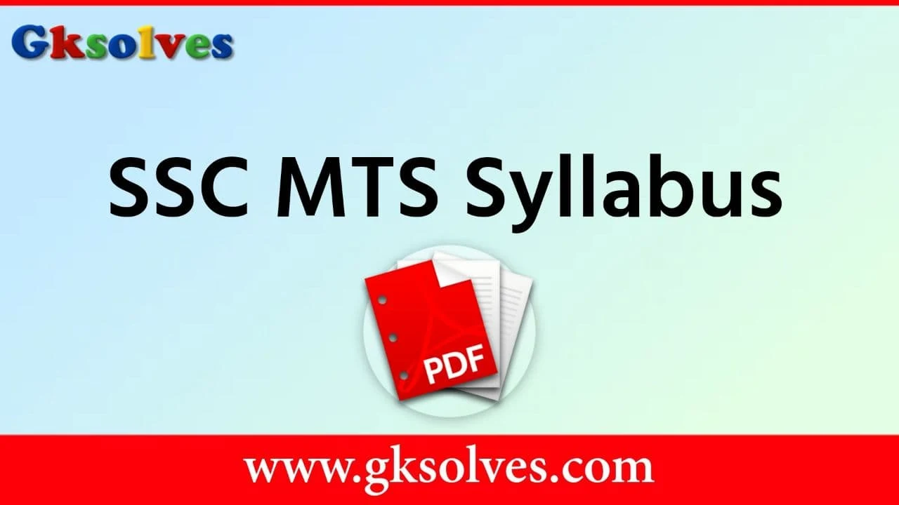 SSC MTS Syllabus and Exam Pattern PDF - SSC MTS Syllabus Exam Pattern in Hindi PDF