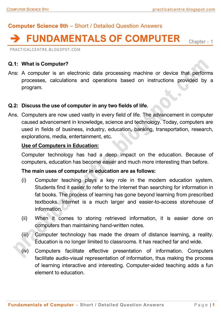 fundamentals-of-computer-short-and-detailed-question-answers-computer-science-9th-notes