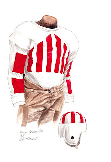1930 Alabama Crimson Tide football uniform original art for sale