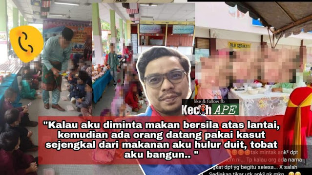 Murid Makan Bersila Atas Lantai, VIP Makan Meja Berhias. Cikgu Fadli Tampil Bersuara