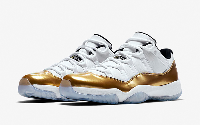 Air Jordan 11 Low White Gold Coin 528895-103 Closing Ceremony