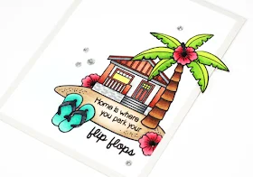 Sunny Studio Stamps: Island Getaway and Happy Home Beach Bungalow card by Stephanie Klauck.