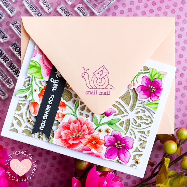 Tonic Studios, September 2020, Heartfelt Corsage, Blog Hop,Giveaway,Happy Mail Envelop,floral cards,Card Making, Stamping, Die Cutting, handmade card, ilovedoingallthingscrafty, Stamps, how to,