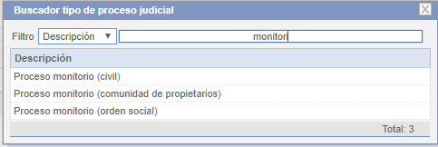 Tipo de Proceso Judicial