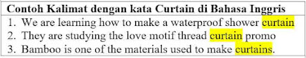 28 contoh kalimat dengan kata curtain di bahasa inggris