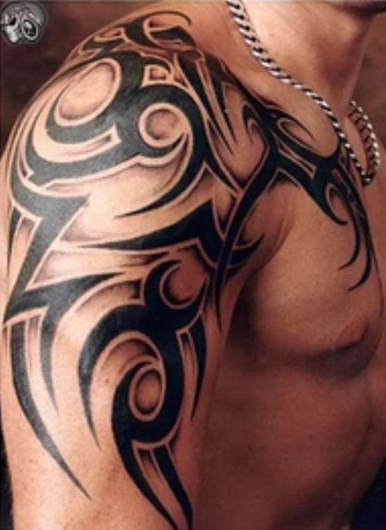 Tribal King Tattoo On Shoulder