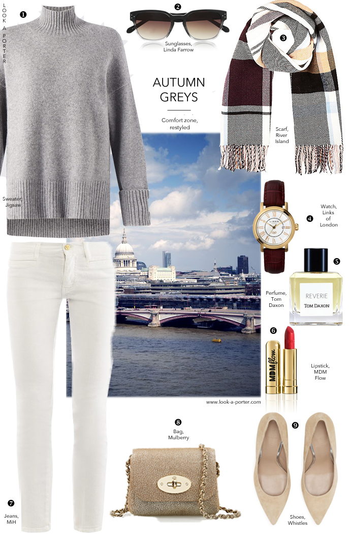 How to wear white jeans / outfit inspiration & ideas / Styling with MiH Jeans, Whistles, Jigsaw, River Island & Mulberry, outfit ideas delivered daily via www.look-a-porter.com style & fashion blog
