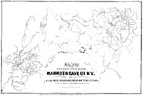 Mapa de la Cueva del Mamut de 1842 por Stephen Bishop