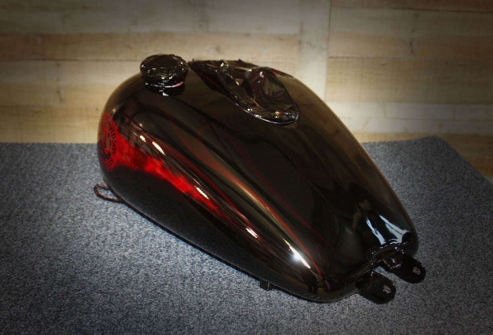 Online Motorcycle Paint Shop: Brandywine Candy Red Ghost Flames on
